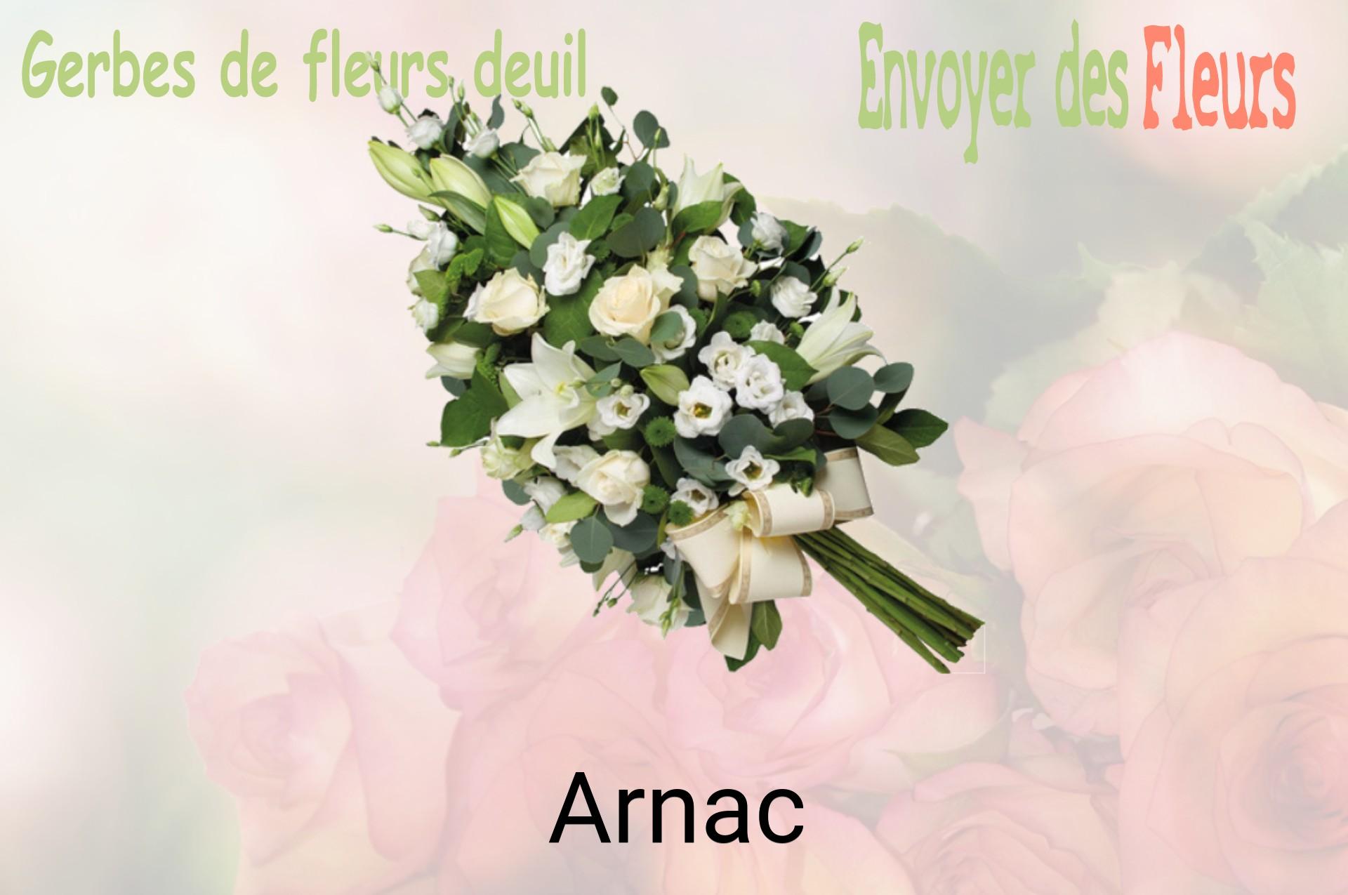 Gerbe de fleurs de deuil livrée à Arnac